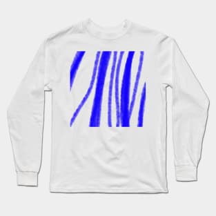 blue watercolor abstract texture pattern Long Sleeve T-Shirt